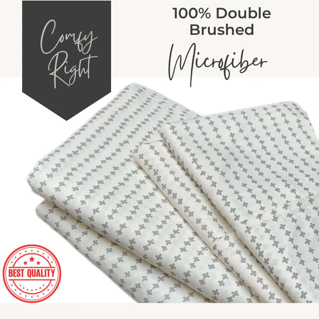 Whimsy White & Black Bedsheet Set King & Queen Size Bed sheet Comfy right