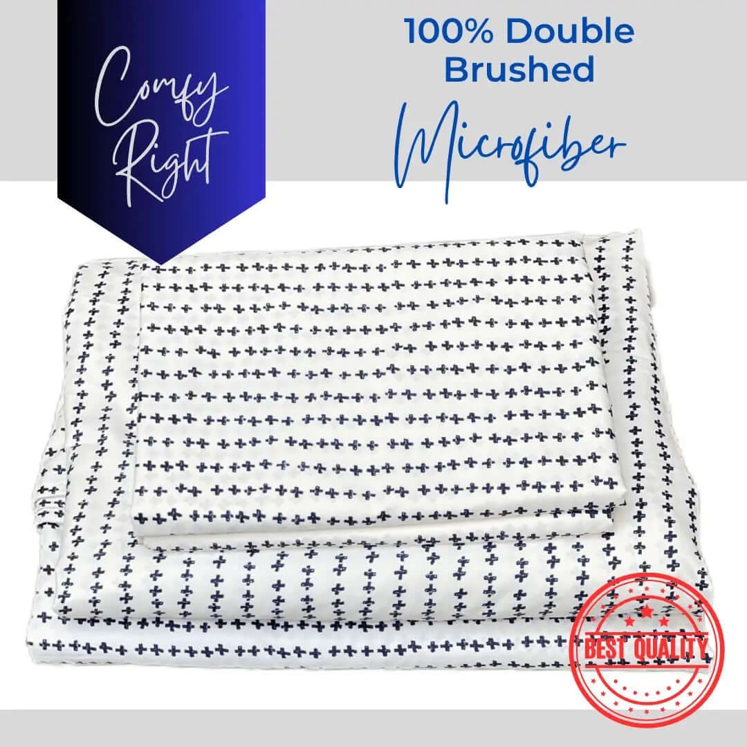 Whimsy White & Black Bedsheet Set King & Queen Size Bed sheet Comfy right