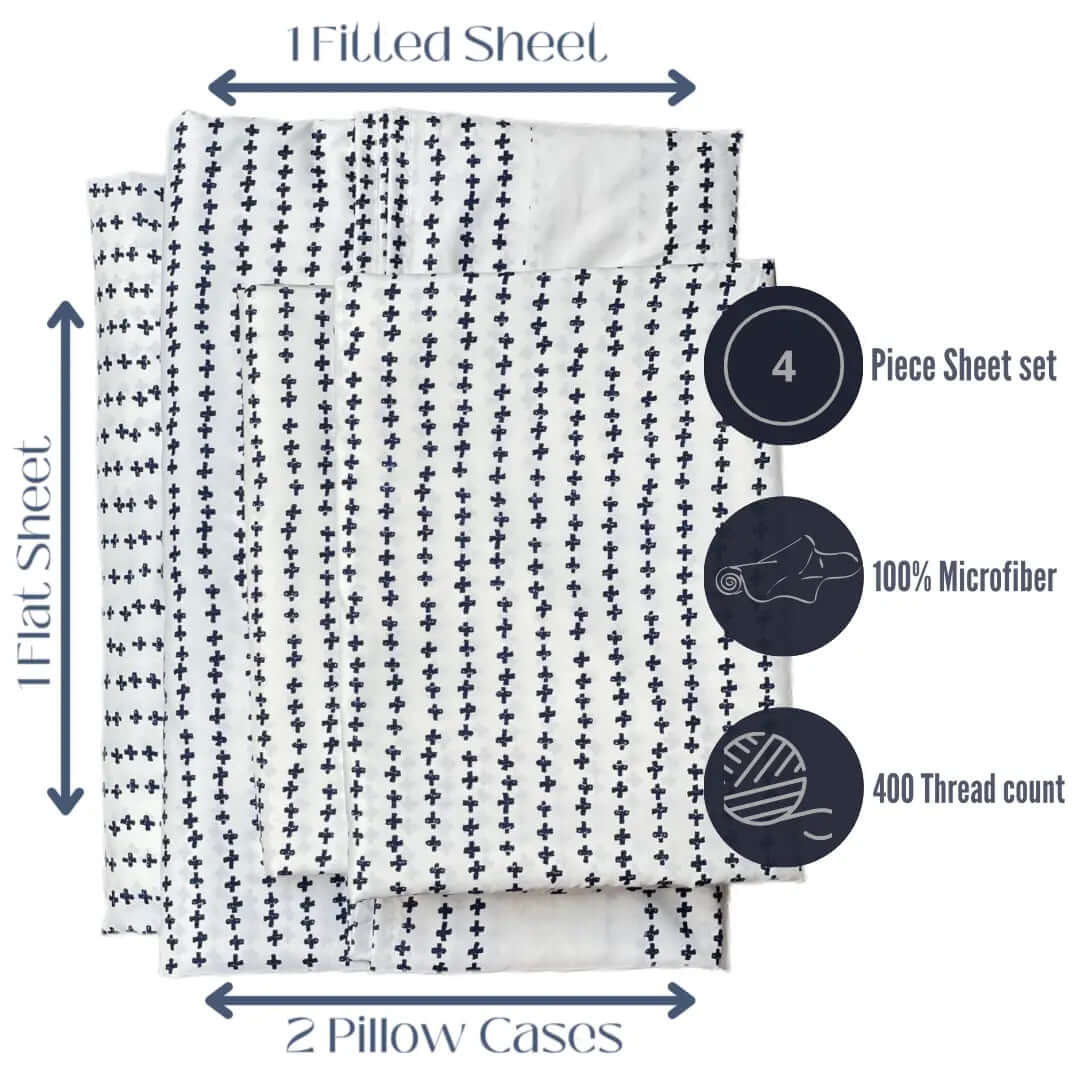 White Bedsheet With Black