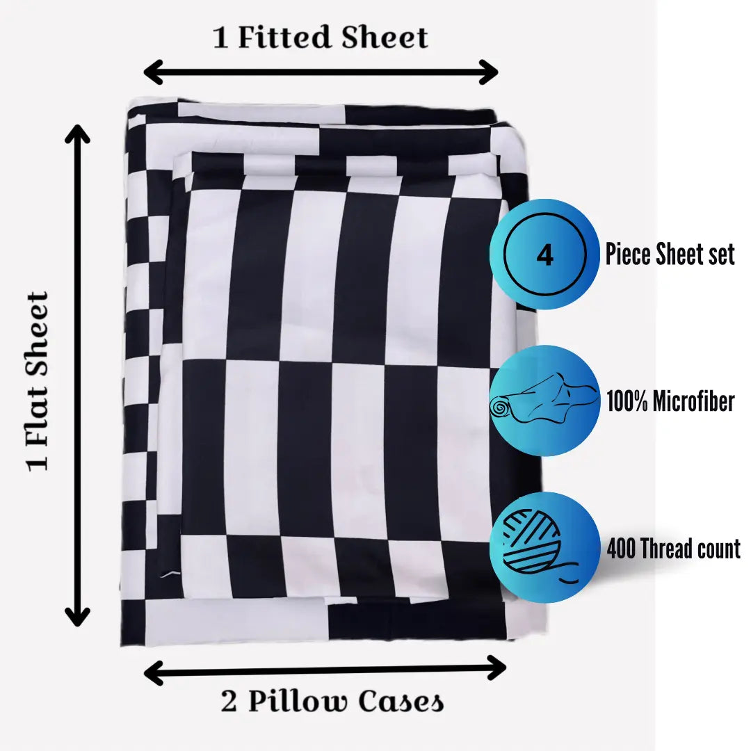 Microfiber Bedsheet Set 4 Piece, King &Queen size Bed sheet Comfy right