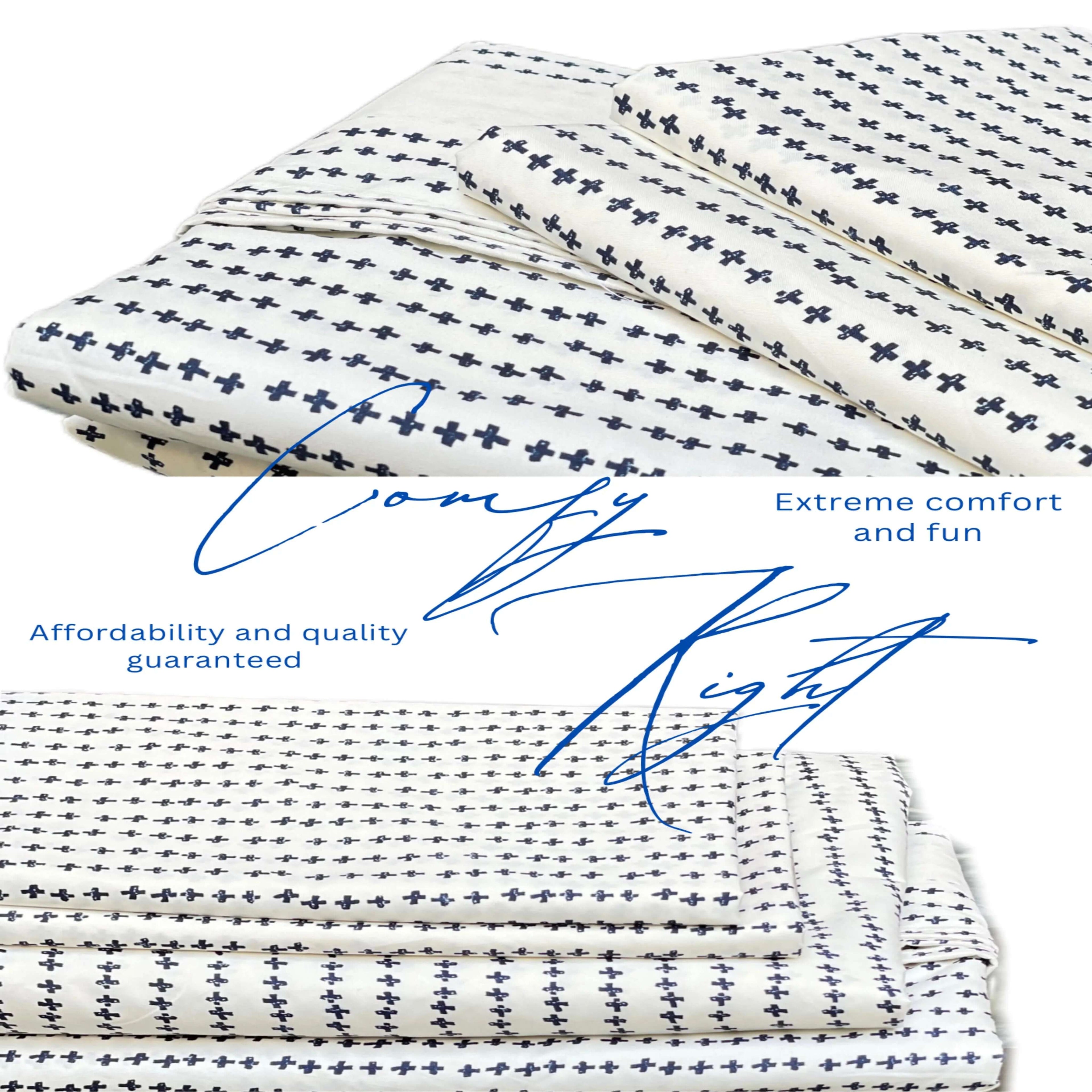 White Bedsheet With Black