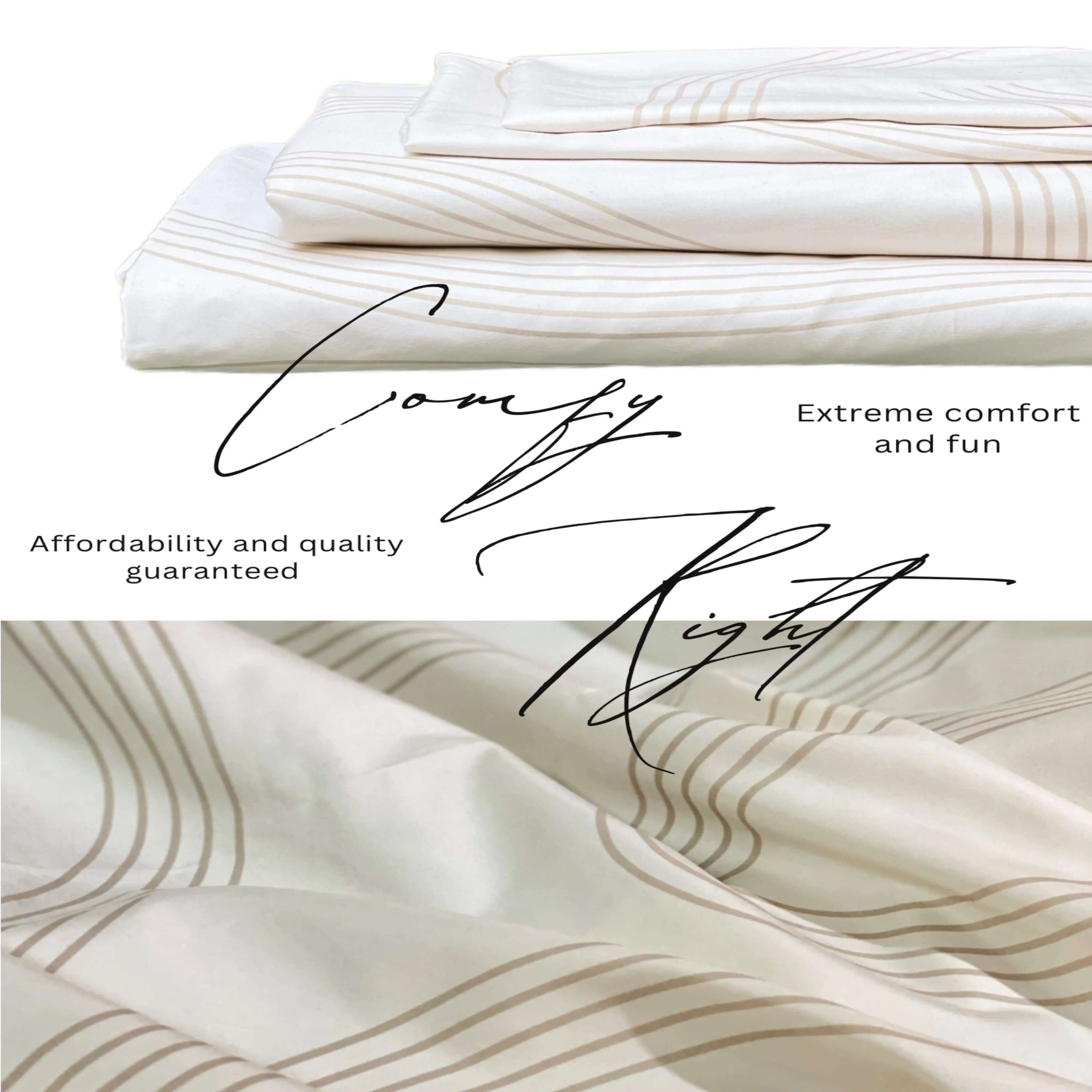 Bedding Bed Sheets - Creamy Mist Weave, King & Queen 4-Piece Set Comfy right