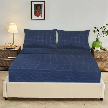 Blue Premium Brushed Microfiber Bed Sheet Set Bed sheet Comfy right 