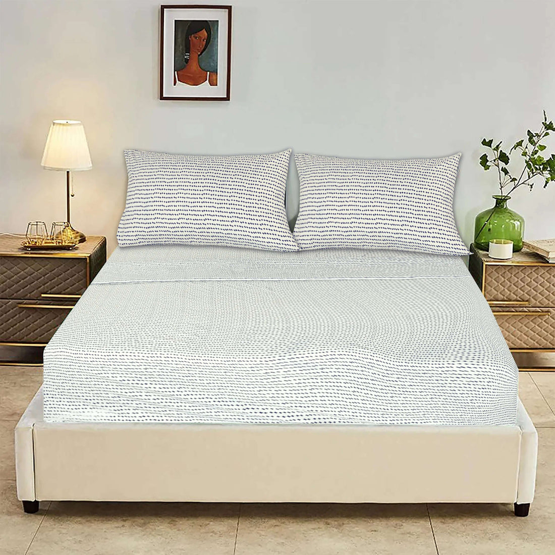 Whimsy White &amp; Black Bedsheet Set King &amp; Queen Size Bed sheet Comfy right 