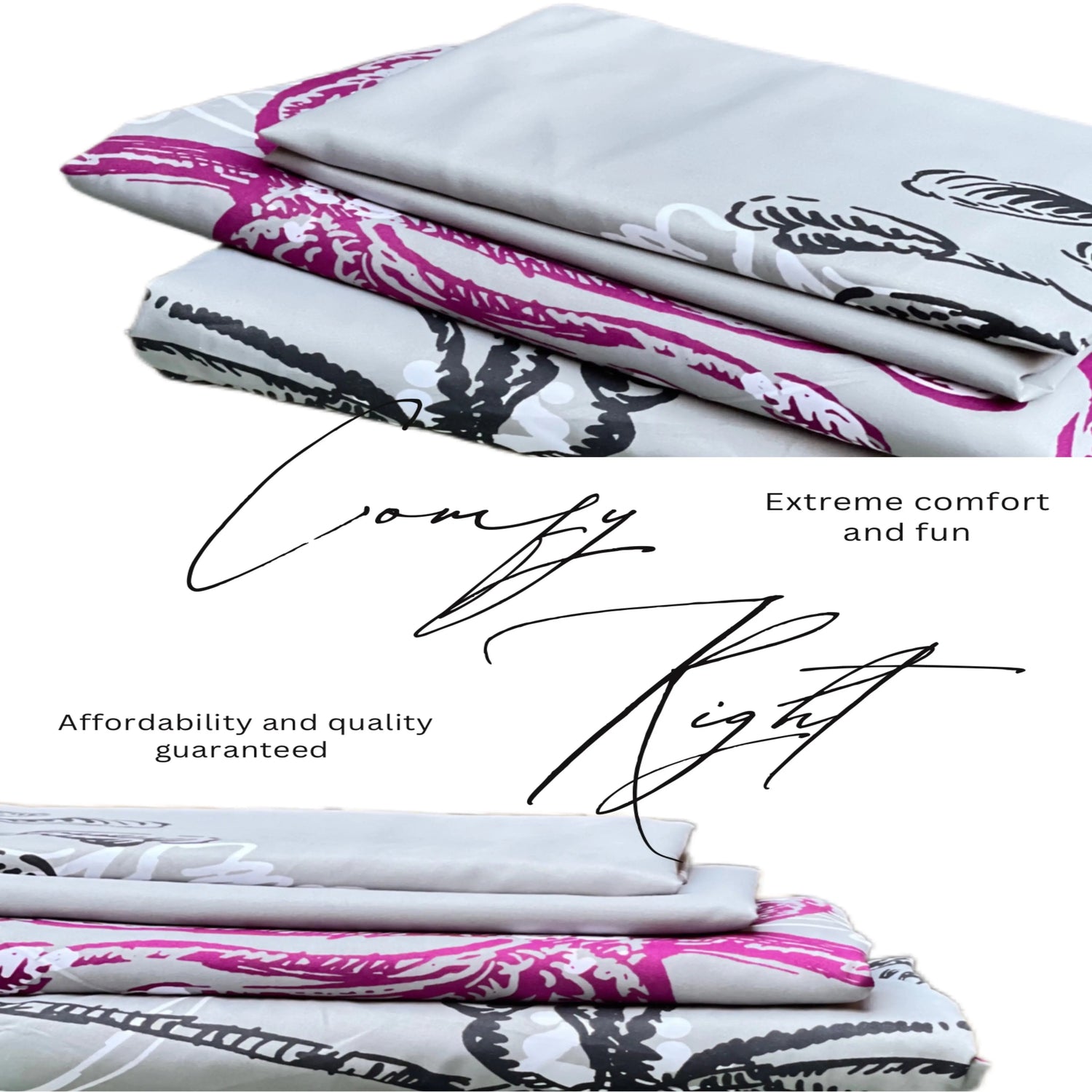 Premium Floral King &amp; Queen Size Bedsheet Set Bed sheet Comfy right 