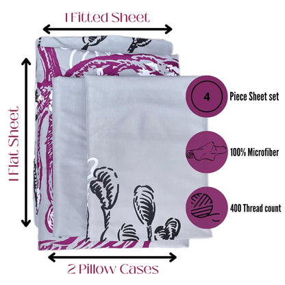 Premium Floral King &amp; Queen Size Bedsheet Set Bed sheet Comfy right 